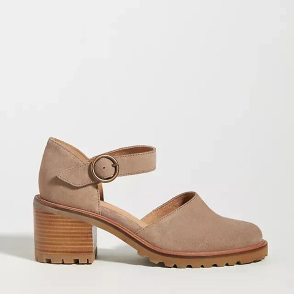 Seychelles Shoes - Seychelles Lock and Key Mary Jane Suede Heels Taupe 8M